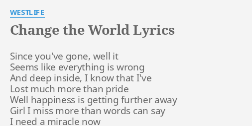 she's going to change the world lyrics