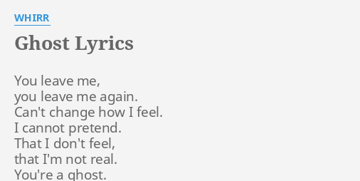 ghost of you lyrics jb