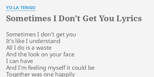 Bean Bag Chair Yo La Tengo Lyrics