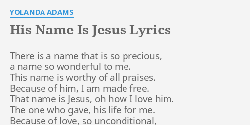 At His Name Lyrics