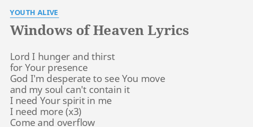 turn it around open the windows of heaven lyrics