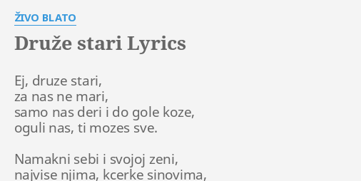 Gole koze lyrics do Milan Topalovic